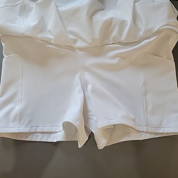 ATHLETA Run With It Skort white skirt sz XL   Running Workout Summer NEW - Picture 5 of 7